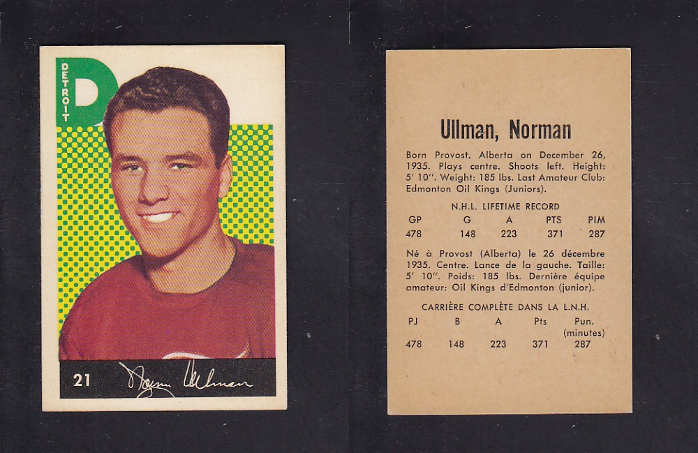 1962-63 PARKHURST HOCKEY CARD #21 N. ULLMAN photo