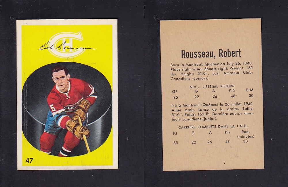 1962-63 PARKHURST HOCKEY CARD #47 B. ROUSSEAU photo