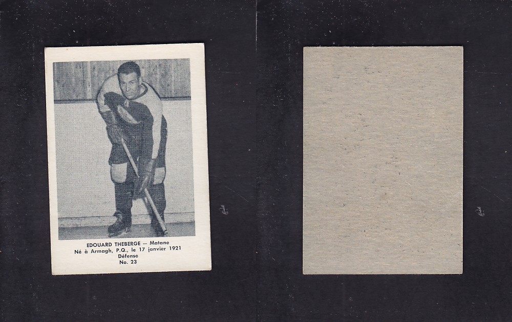 1951-52 BAS DU FLEUVE HOCKEY CARD #23 E. THEBERGE photo