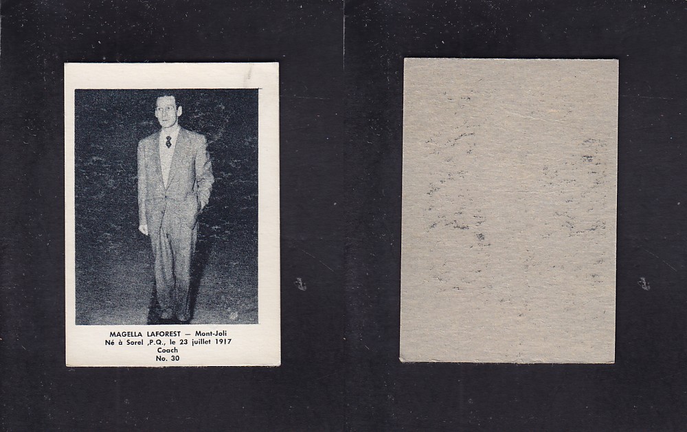 1951-52 BAS DU FLEUVE HOCKEY CARD #30 M. LAFOREST photo