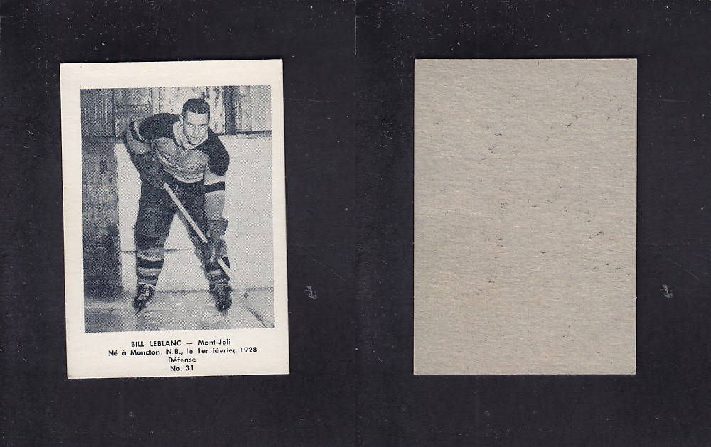 1951-52 BAS DU FLEUVE HOCKEY CARD #31 B. LEBLANC photo