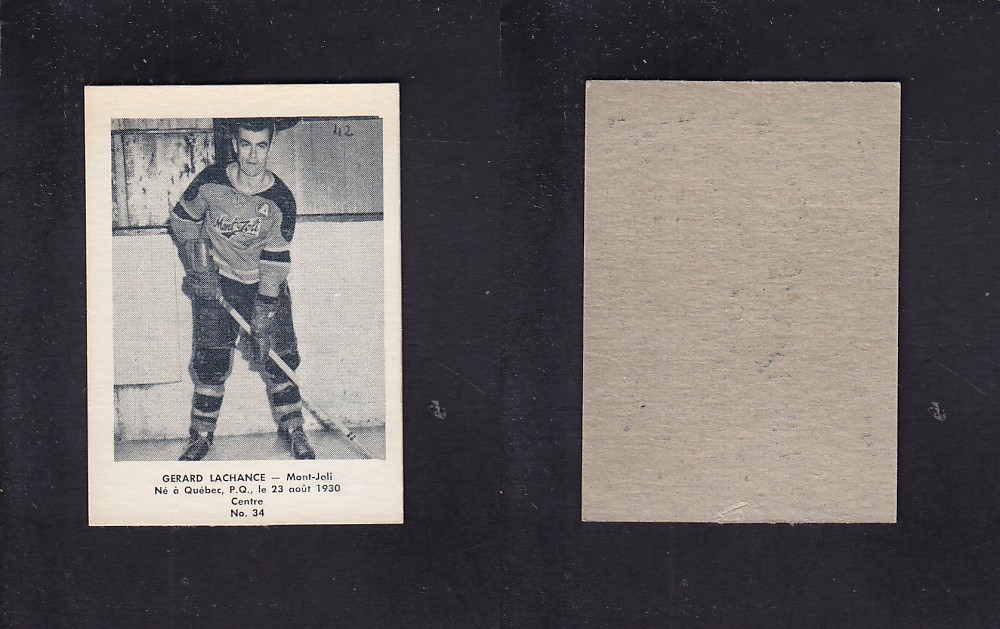 1951-52 BAS DU FLEUVE HOCKEY CARD #34 G. LACHANCE photo