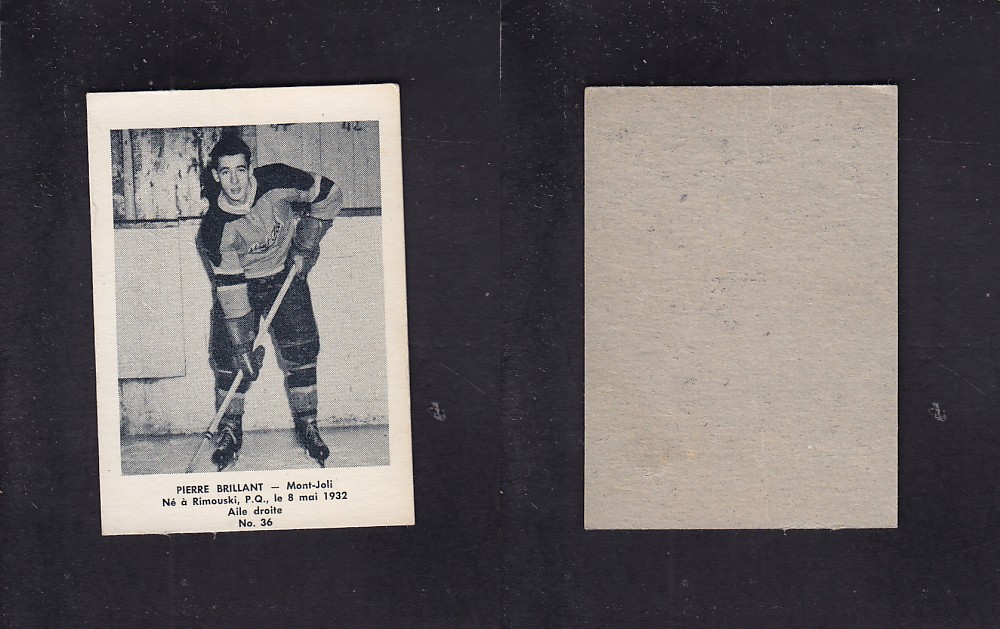 1951-52 BAS DU FLEUVE HOCKEY CARD #36 P. BRILLANT photo