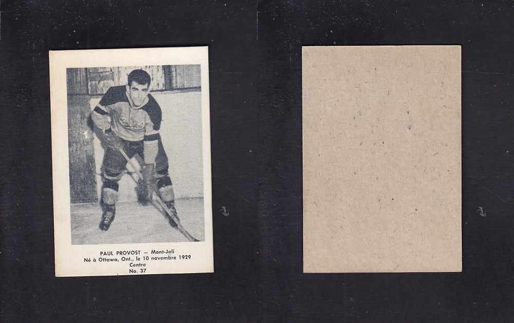 1951-52 BAS DU FLEUVE HOCKEY CARD #37 P. PROVOST photo