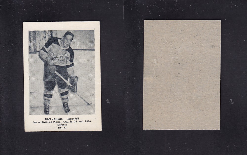 1951-52 BAS DU FLEUVE HOCKEY CARD #42 D. JANELLE photo