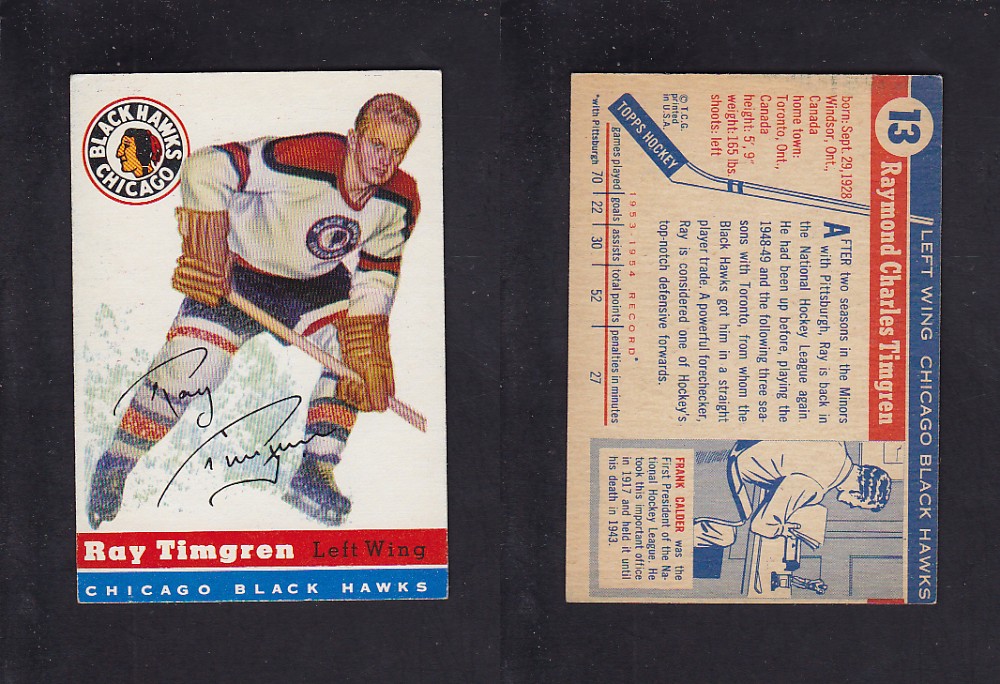 1954-55 TOPPS HOCKEY CARD #13 R. TIMGREN photo