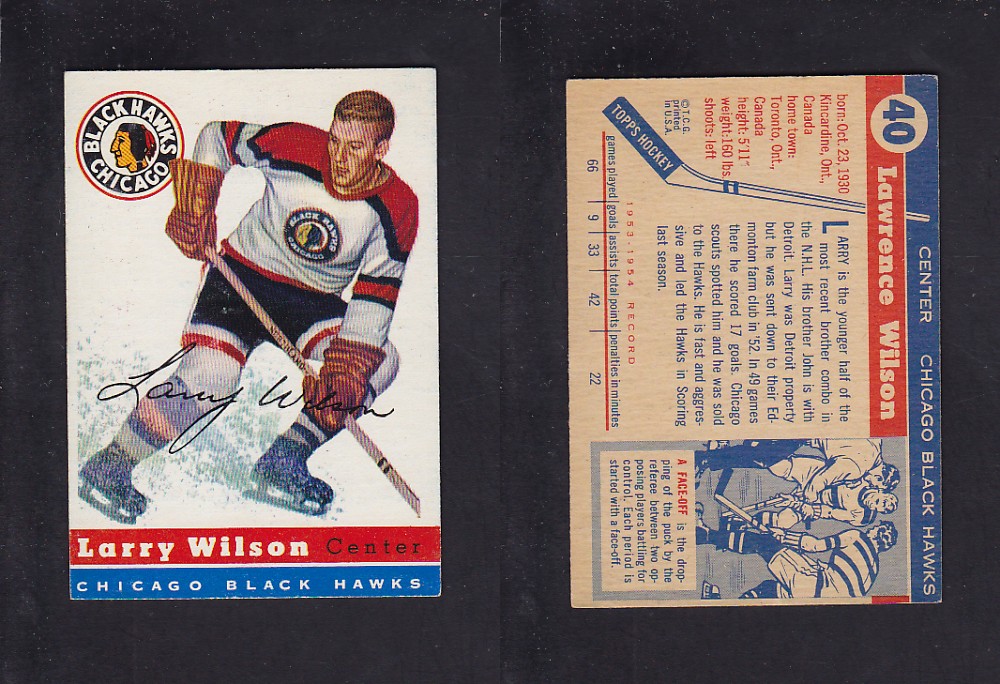 1954-55 TOPPS HOCKEY CARD #40 L. WILSON photo