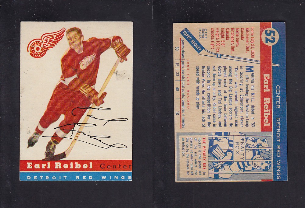 1954-55 TOPPS HOCKEY CARD #52 E. REIBEL photo