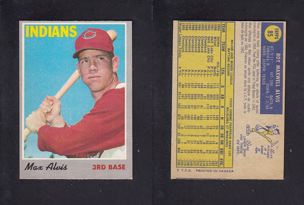 1970 O-PEE-CHEE BASEBALL CARD #85 M. ALVIS photo