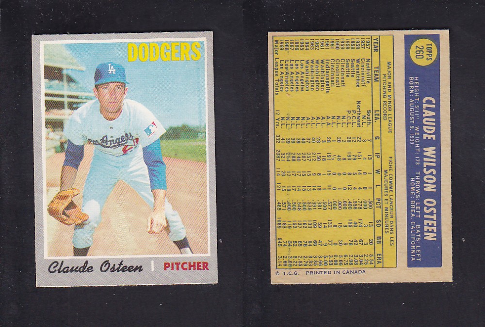 1970 O-PEE-CHEE BASEBALL CARD #260 C. OSTEEN photo