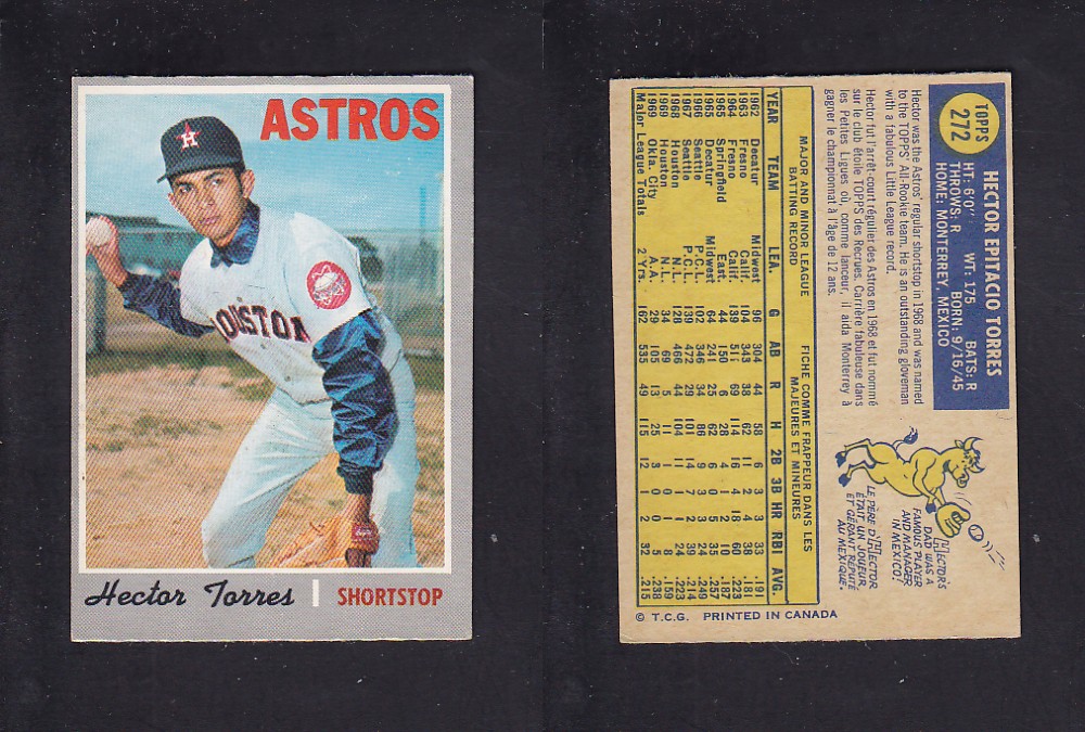 1970 O-PEE-CHEE BASEBALL CARD #272 H. TORRES photo