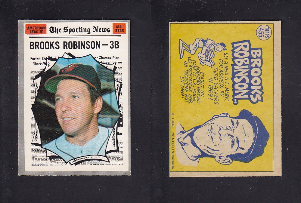 1970 O-PEE-CHEE BASEBALL CARD #455 B. ROBINSON photo