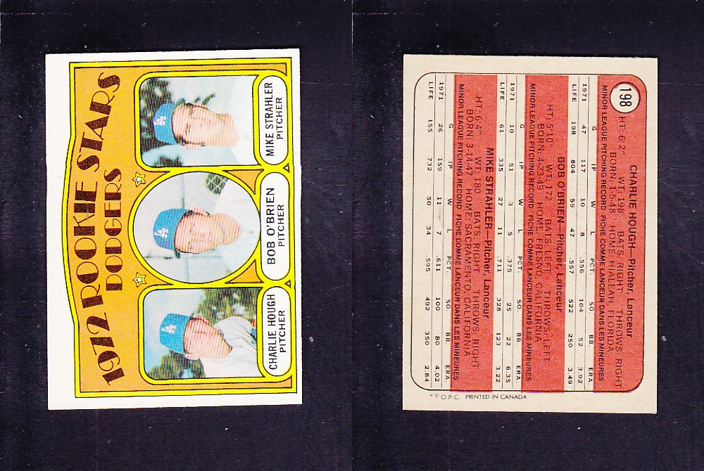 1972 O-PEE-CHEE BASEBALL CARD #198 ROOKIE STARS DODGERS photo