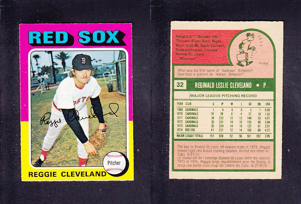 1975 O-PEE-CHEE BASEBALL CARD #32 R. CLEVELAND photo