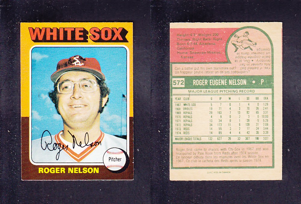 1975 O-PEE-CHEE BASEBALL CARD #572 R. NELSON photo