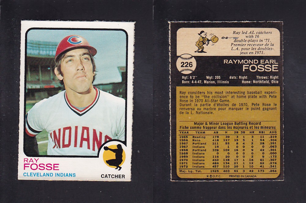 1973 O-PEE-CHEE BASEBALL CARD #226 R. FOSSE photo