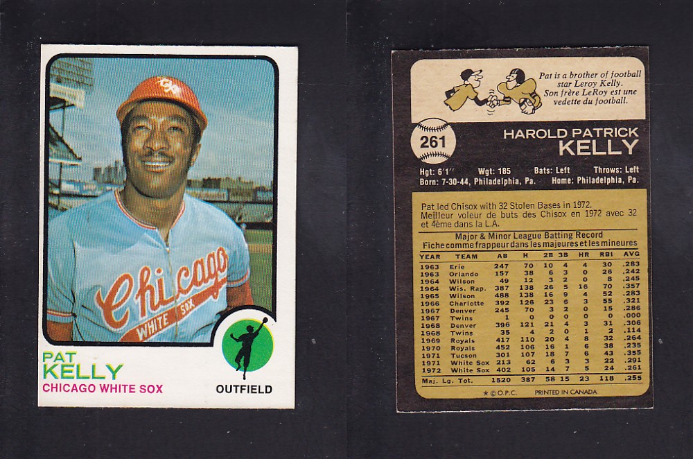 1973 O-PEE-CHEE BASEBALL CARD #261 P. KELLY photo