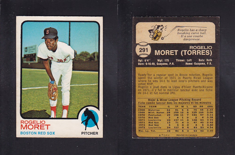 1973 O-PEE-CHEE BASEBALL CARD #291 R. MORET photo