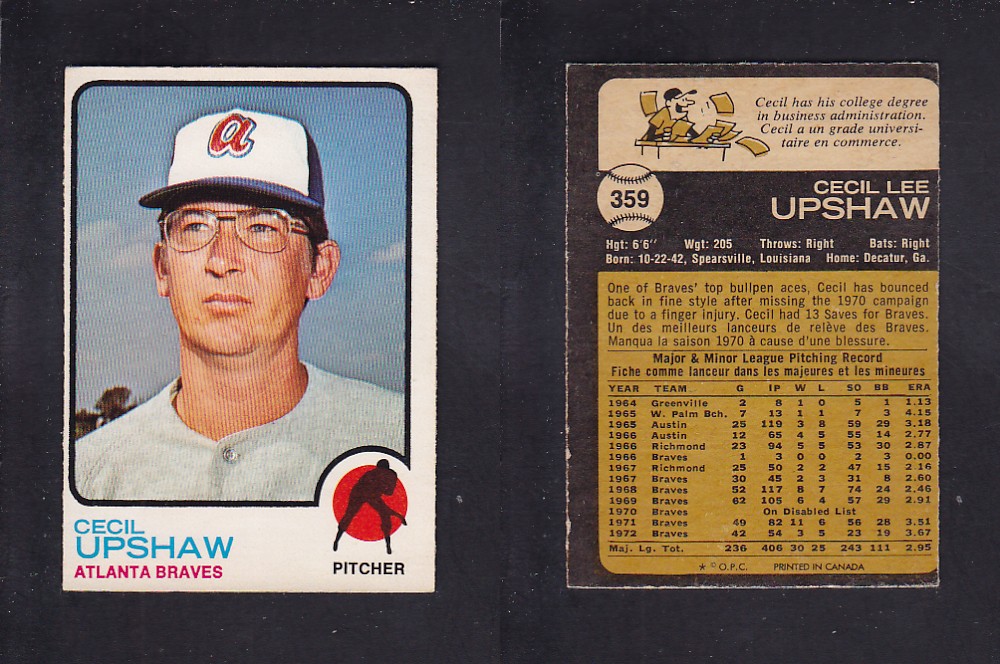 1973 O-PEE-CHEE BASEBALL CARD #359 C. UPSHAW photo