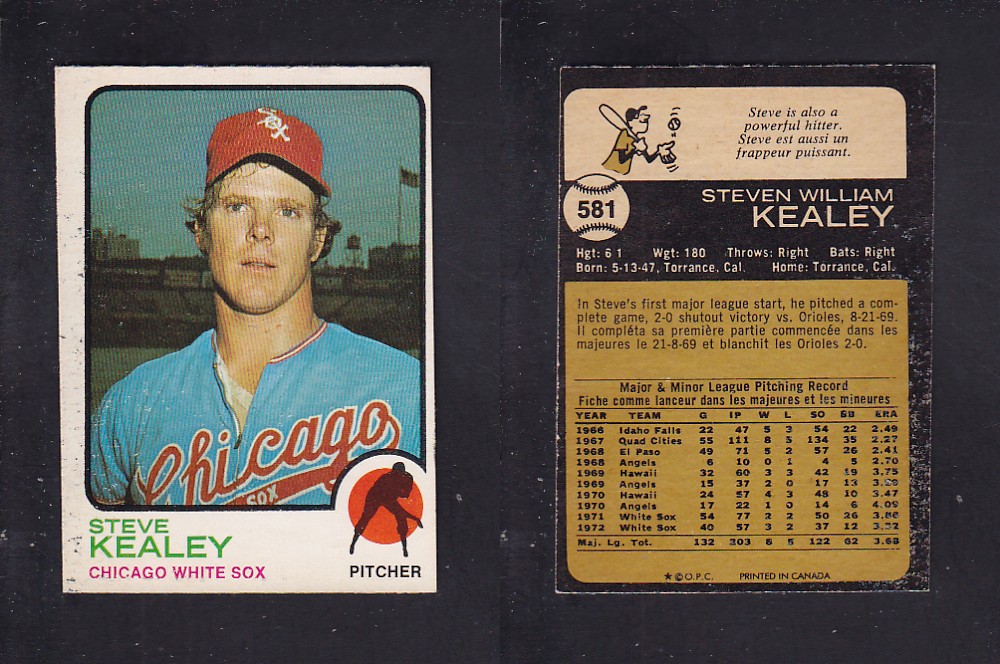 1973 O-PEE-CHEE BASEBALL CARD #581 S. KEALEY photo