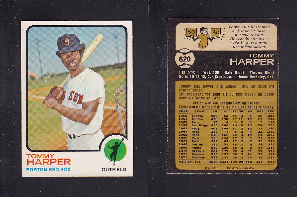 1973 O-PEE-CHEE BASEBALL CARD #620 T. HARPER photo