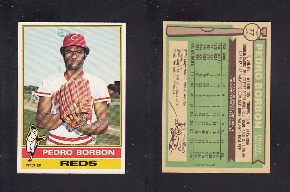 1976 O-PEE-CHEE BASEBALL CARD #77 P. BORBON photo