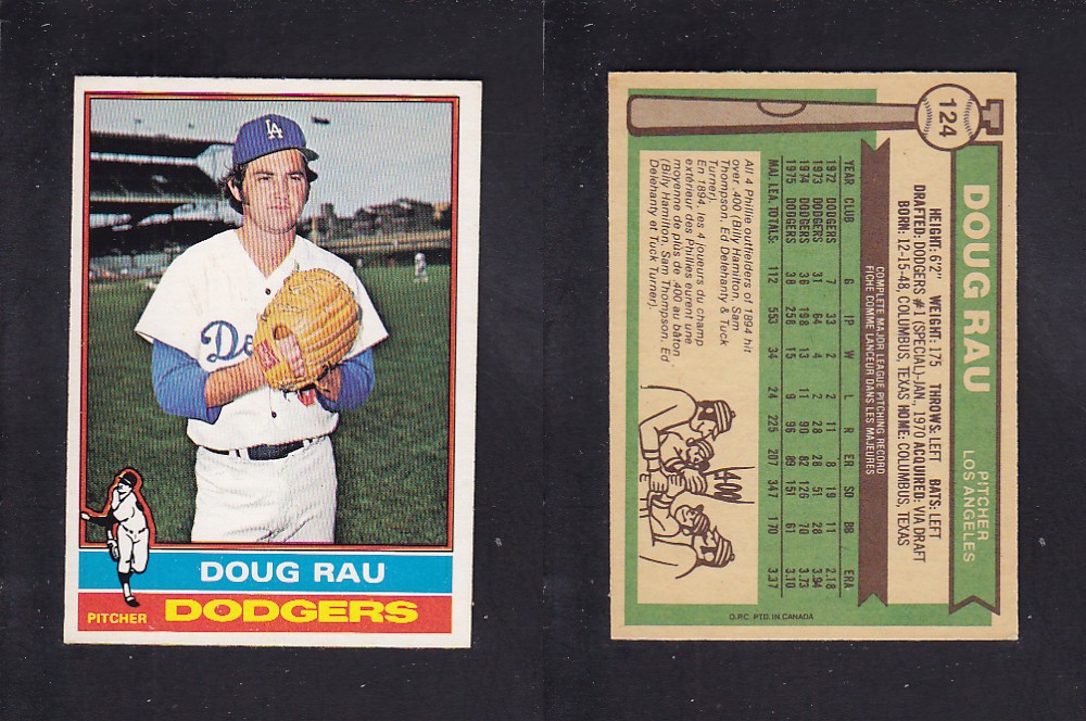 1976 O-PEE-CHEE BASEBALL CARD #124 D. RAU photo