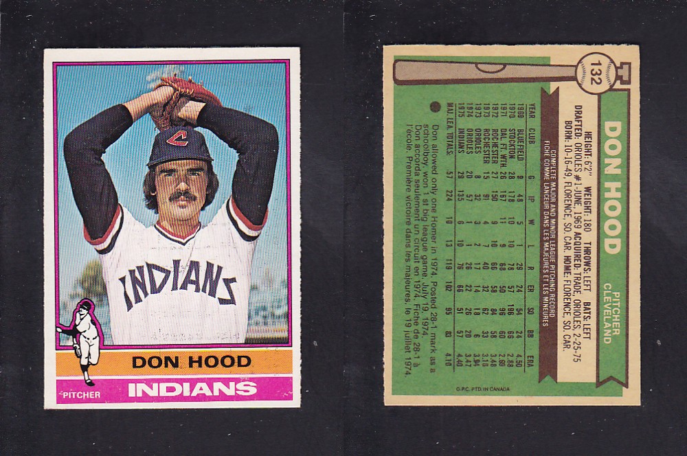 1976 O-PEE-CHEE BASEBALL CARD #132 D. HOOD photo