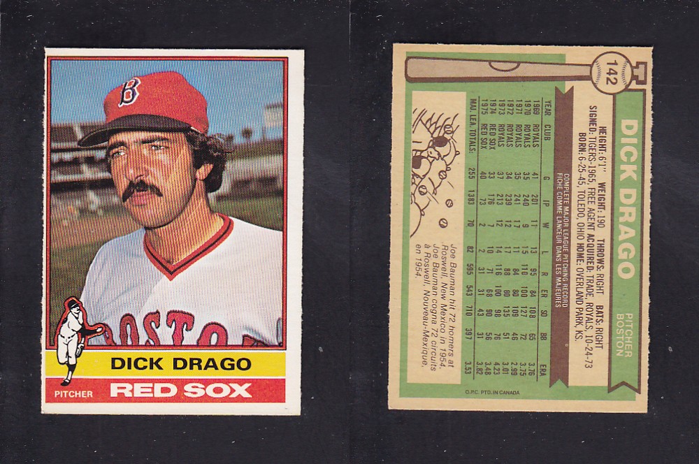 1976 O-PEE-CHEE BASEBALL CARD #142 D. DRAGO photo