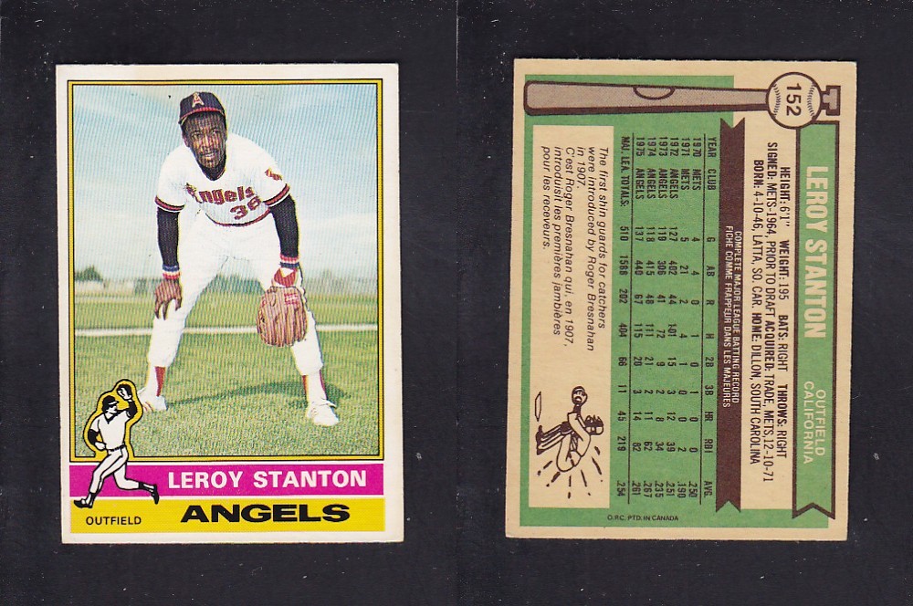 1976 O-PEE-CHEE BASEBALL CARD #152 L. STANTON photo