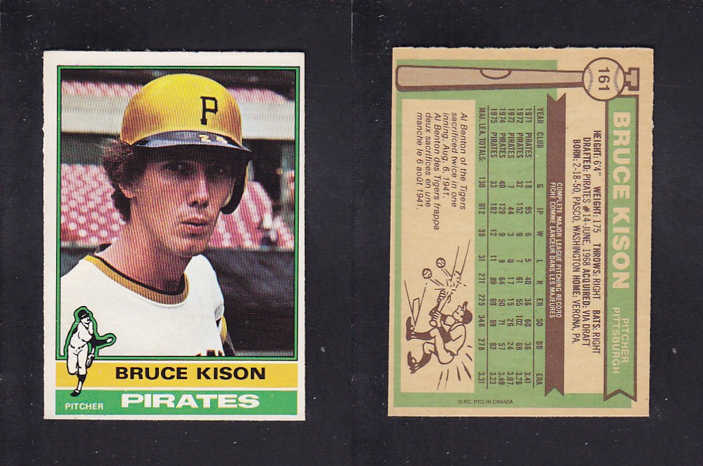 1976 O-PEE-CHEE BASEBALL CARD #161 B. KISON photo