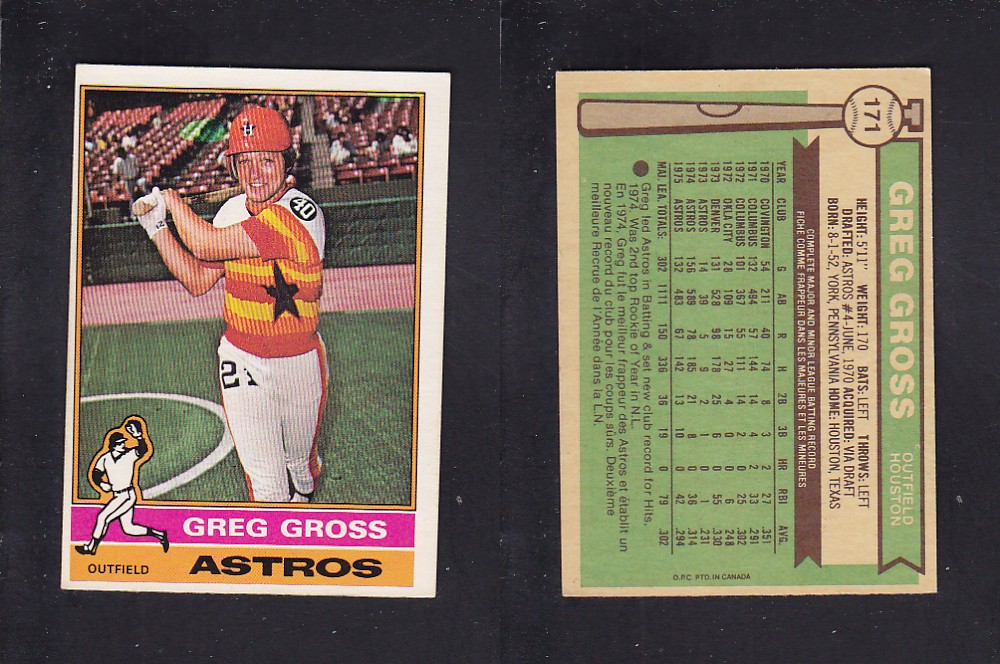1976 O-PEE-CHEE BASEBALL CARD #171 G. GROSS photo
