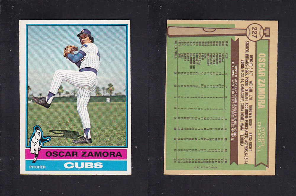 1976 O-PEE-CHEE BASEBALL CARD #227 O. ZAMORA photo