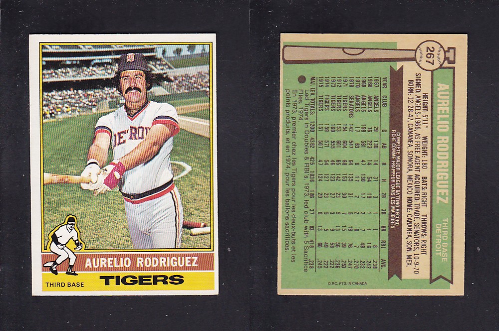 1976 O-PEE-CHEE BASEBALL CARD #267 A. RODRIGUEZ photo