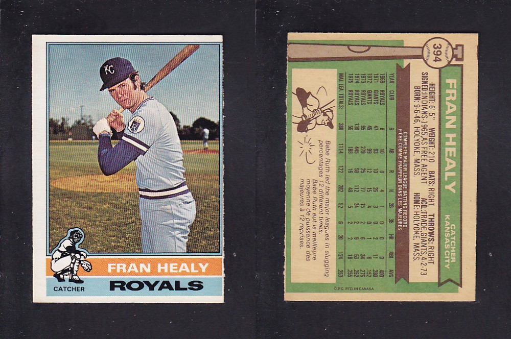 1976 O-PEE-CHEE BASEBALL CARD #394 F. HEALY photo