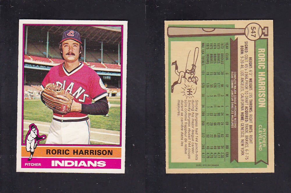 1976 O-PEE-CHEE BASEBALL CARD #547 R. HARRISON photo