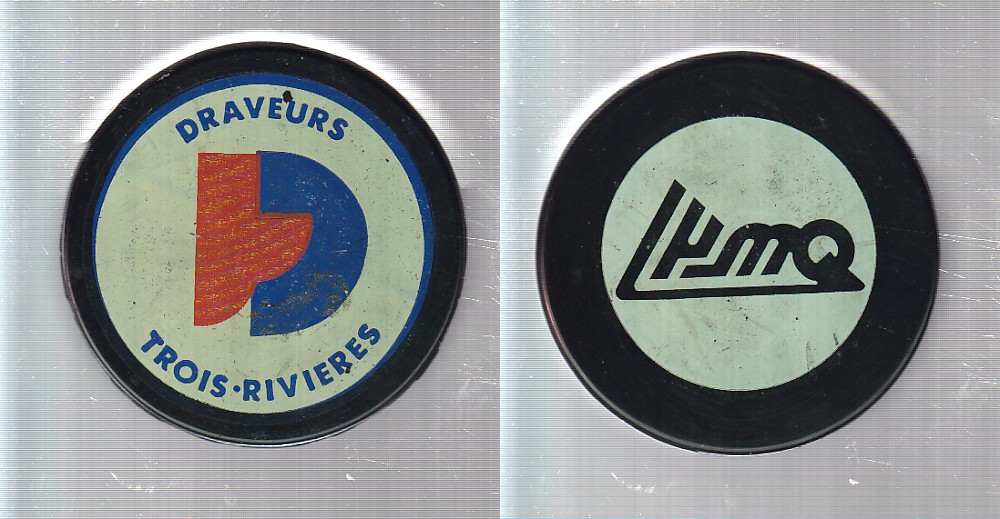 1980-84 VICEROY V4 TROIS-RIVIERES DRAVEURS GAME PUCK photo