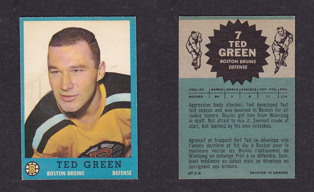 1962-63 TOPPS HOCKEY CARD #7 T. GREEN photo