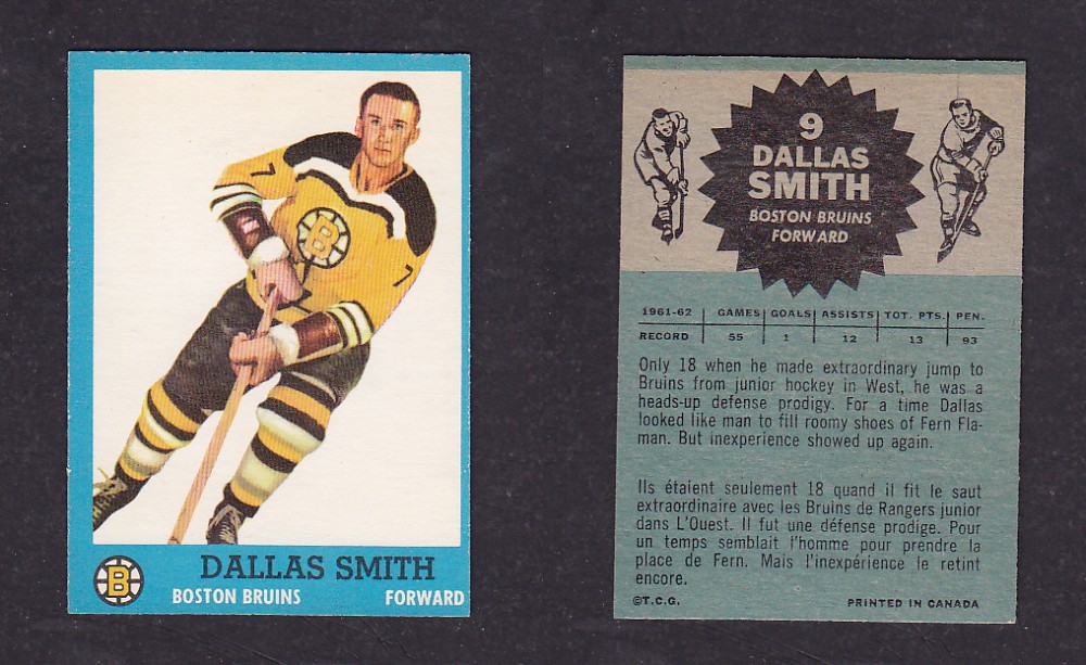 1962-63 TOPPS HOCKEY CARD #9 D. SMITH photo