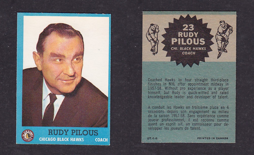 1962-63 TOPPS HOCKEY CARD #23 R. PILOUS photo