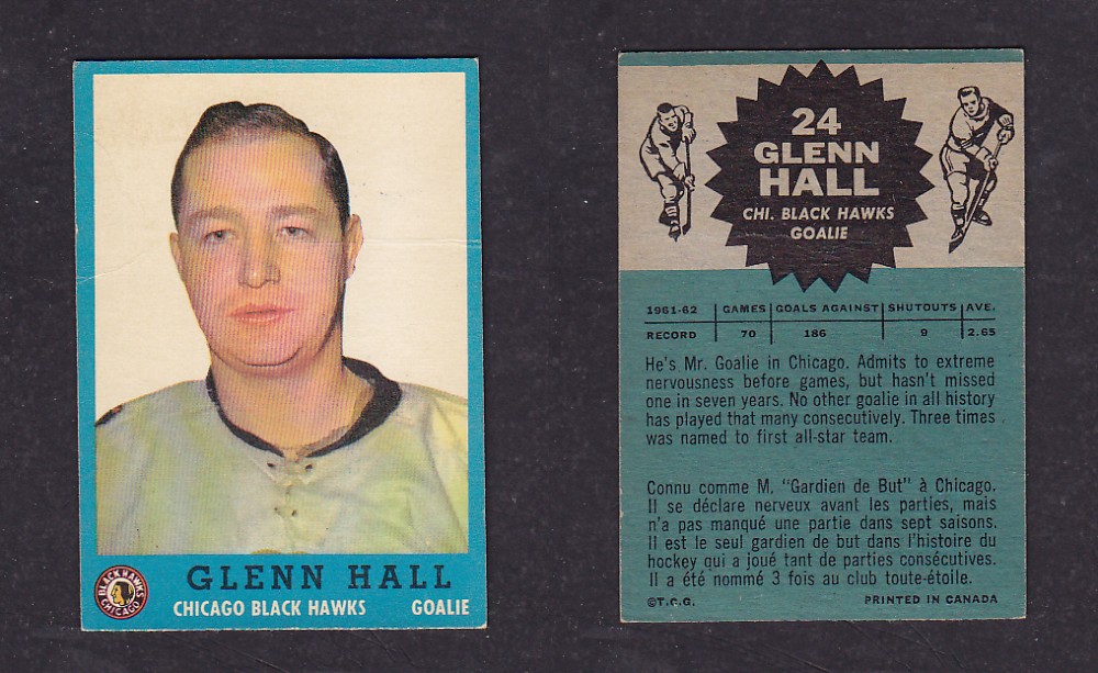 1962-63 TOPPS HOCKEY CARD #24 G. HALL photo