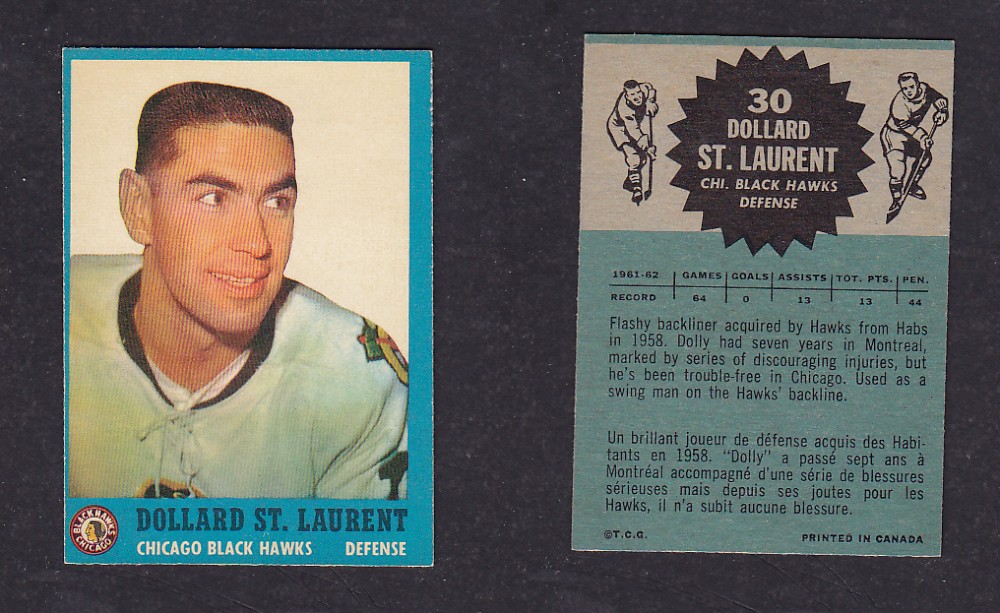 1962-63 TOPPS HOCKEY CARD #30 D. ST. LAURENT photo