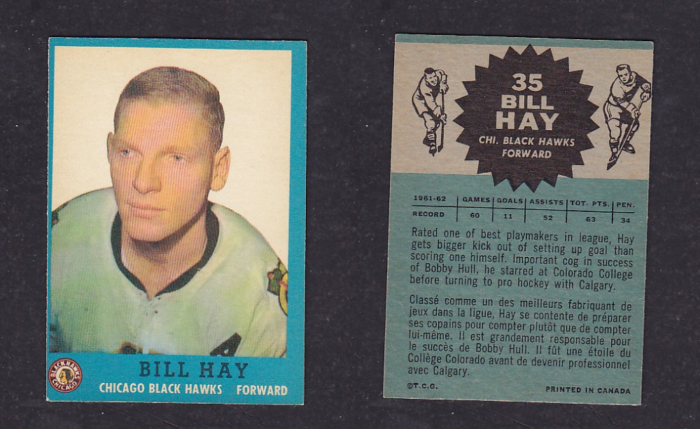 1962-63 TOPPS HOCKEY CARD #35 B. HAY photo