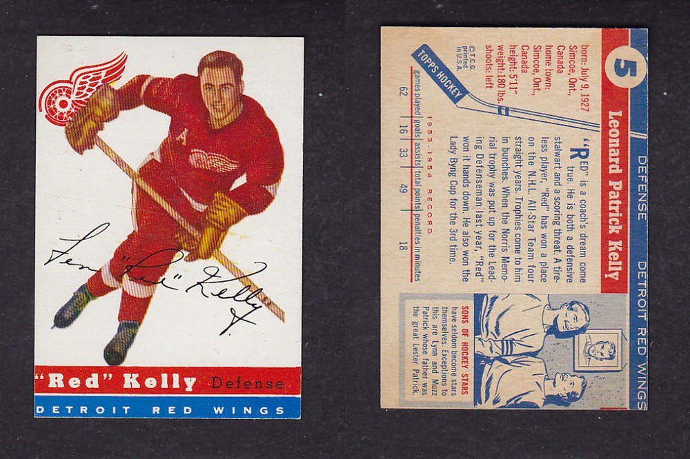 1954-55 TOPPS HOCLEY CARD #5 R. KELLY photo