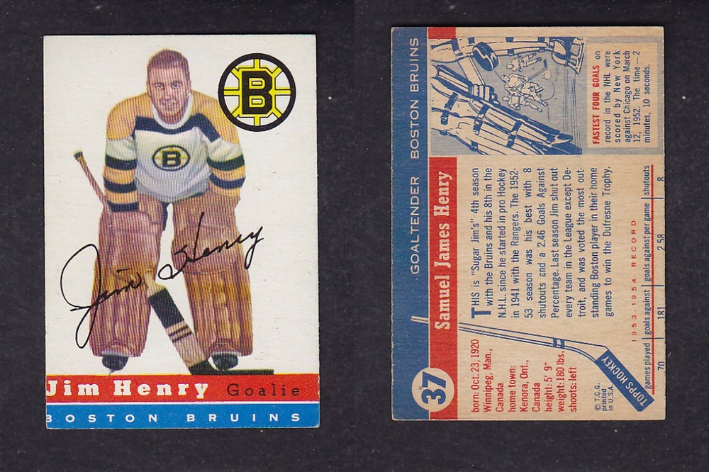 1954-55 TOPPS HOCLEY CARD #37 J. HENRY photo