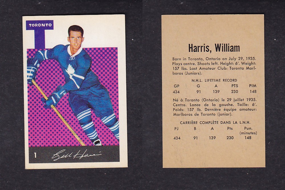 1962-63 PARKHURST HOCKEY CARD #1 B. HARRIS photo