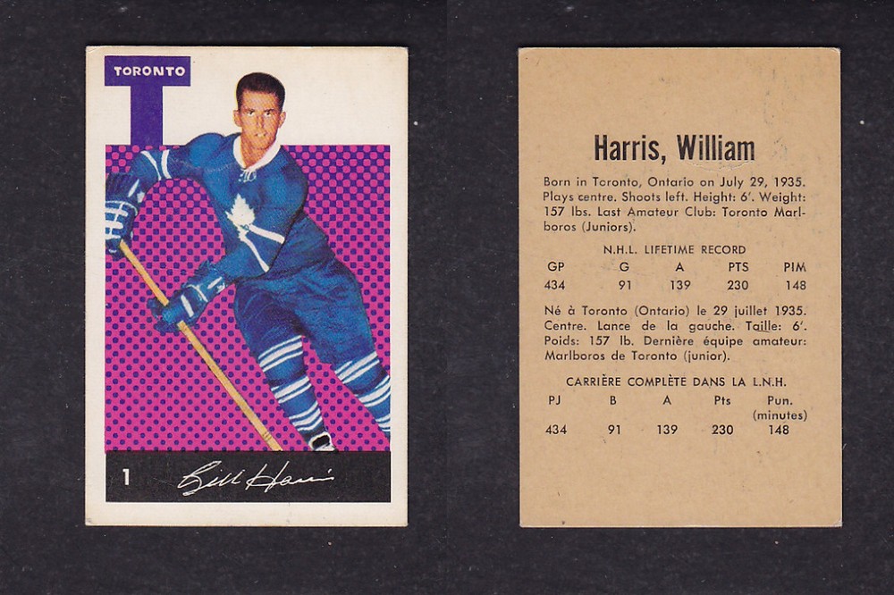 1962-63 PARKHURST HOCKEY CARD #1 B. HARRIS photo