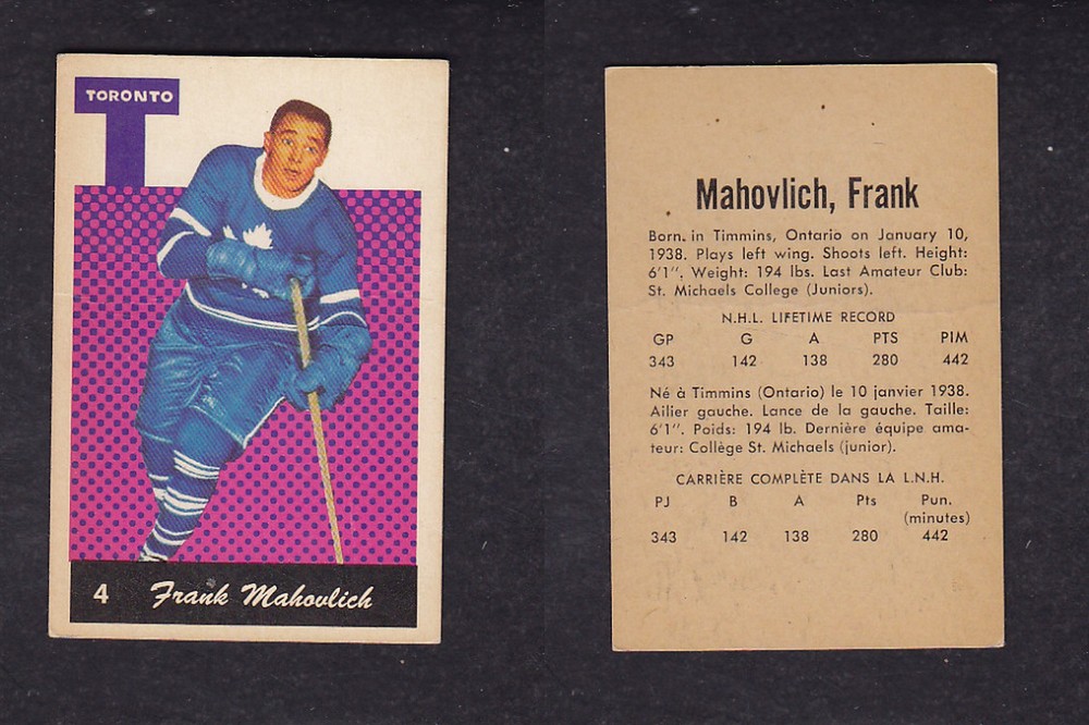 1962-63 PARKHURST HOCKEY CARD #4 F. MAHOVLICH photo