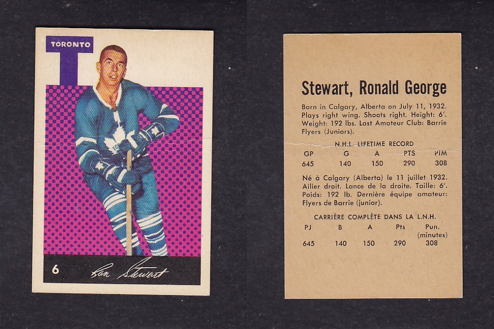 1962-63 PARKHURST HOCKEY CARD #6 G. STEWART photo