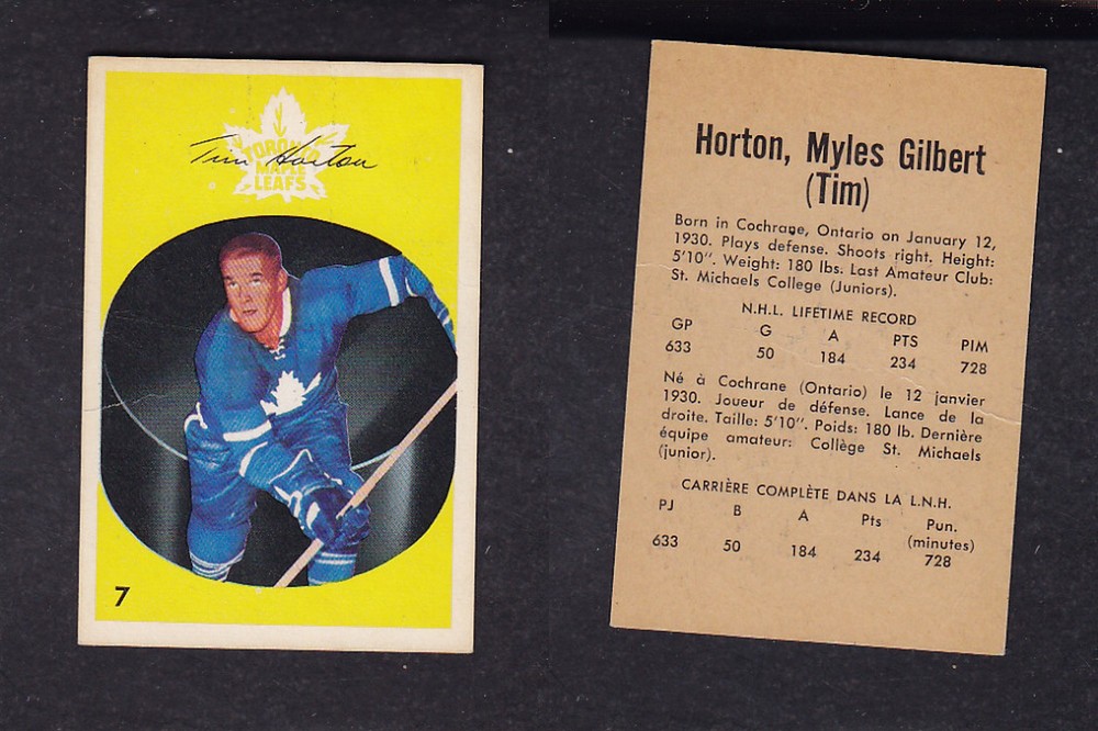 1962-63 PARKHURST HOCKEY CARD #7 T. HORTON photo